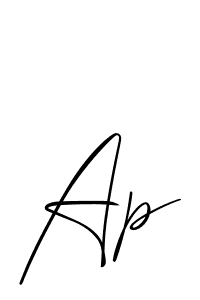 Make a beautiful signature design for name Ap. With this signature (Allison_Script) style, you can create a handwritten signature for free. Ap signature style 2 images and pictures png