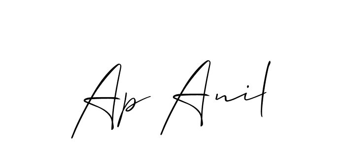 Make a beautiful signature design for name Ap Anil. With this signature (Allison_Script) style, you can create a handwritten signature for free. Ap Anil signature style 2 images and pictures png