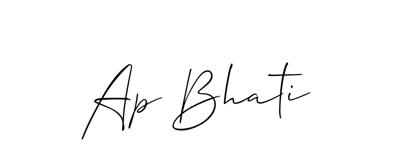 Make a short Ap Bhati signature style. Manage your documents anywhere anytime using Allison_Script. Create and add eSignatures, submit forms, share and send files easily. Ap Bhati signature style 2 images and pictures png