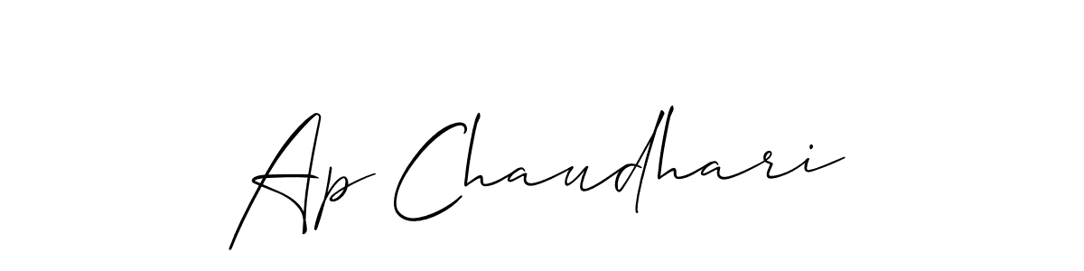 You should practise on your own different ways (Allison_Script) to write your name (Ap Chaudhari) in signature. don't let someone else do it for you. Ap Chaudhari signature style 2 images and pictures png