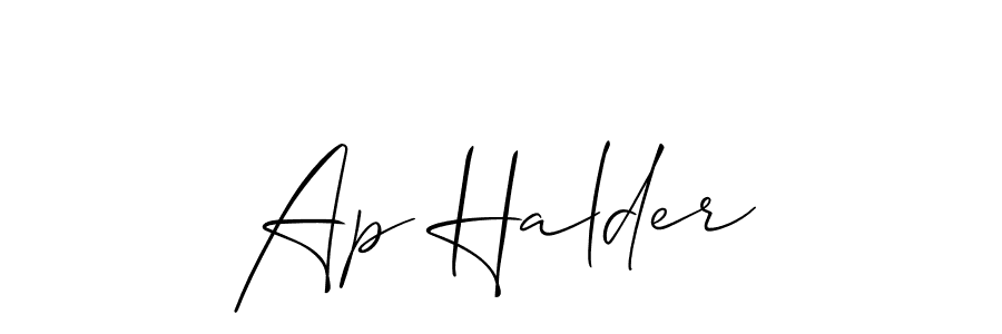 How to Draw Ap Halder signature style? Allison_Script is a latest design signature styles for name Ap Halder. Ap Halder signature style 2 images and pictures png