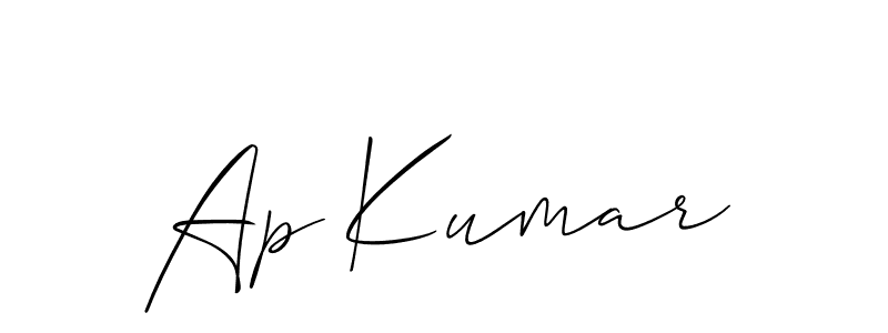 Create a beautiful signature design for name Ap Kumar. With this signature (Allison_Script) fonts, you can make a handwritten signature for free. Ap Kumar signature style 2 images and pictures png