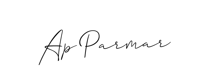 Use a signature maker to create a handwritten signature online. With this signature software, you can design (Allison_Script) your own signature for name Ap Parmar. Ap Parmar signature style 2 images and pictures png