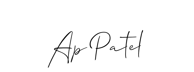 Design your own signature with our free online signature maker. With this signature software, you can create a handwritten (Allison_Script) signature for name Ap Patel. Ap Patel signature style 2 images and pictures png