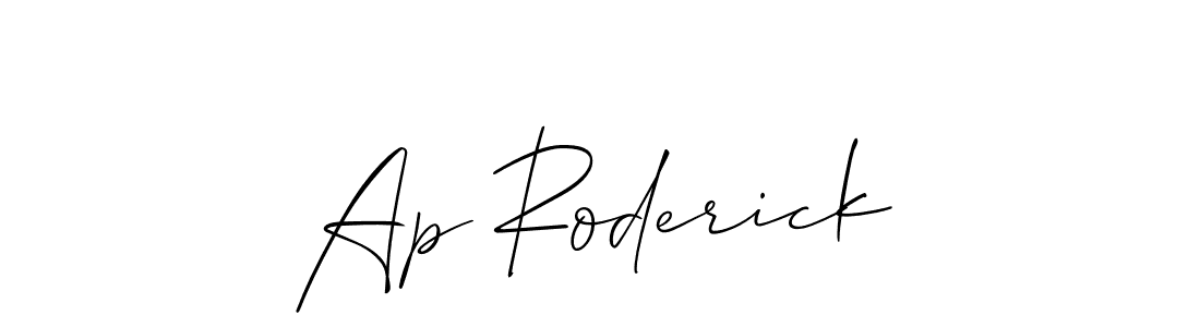 Create a beautiful signature design for name Ap Roderick. With this signature (Allison_Script) fonts, you can make a handwritten signature for free. Ap Roderick signature style 2 images and pictures png