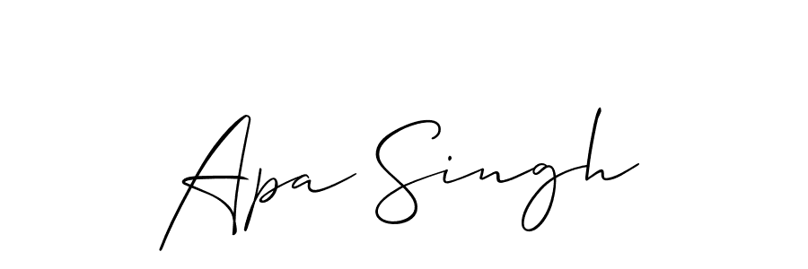 Design your own signature with our free online signature maker. With this signature software, you can create a handwritten (Allison_Script) signature for name Apa Singh. Apa Singh signature style 2 images and pictures png