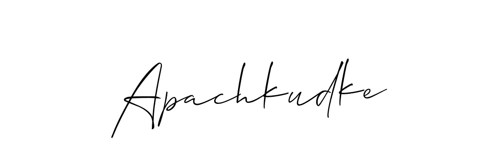 The best way (Allison_Script) to make a short signature is to pick only two or three words in your name. The name Apachkudke include a total of six letters. For converting this name. Apachkudke signature style 2 images and pictures png