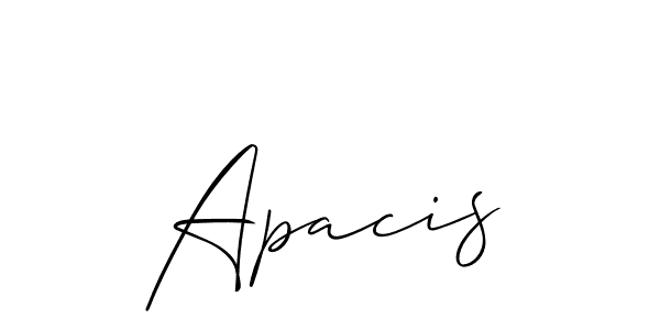 It looks lik you need a new signature style for name Apacis. Design unique handwritten (Allison_Script) signature with our free signature maker in just a few clicks. Apacis signature style 2 images and pictures png