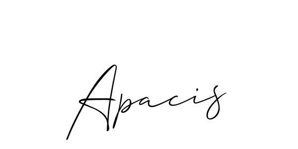 It looks lik you need a new signature style for name Apacis. Design unique handwritten (Allison_Script) signature with our free signature maker in just a few clicks. Apacis signature style 2 images and pictures png