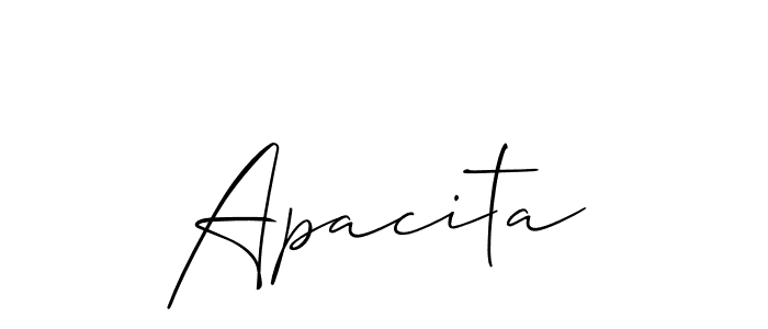 How to Draw Apacita signature style? Allison_Script is a latest design signature styles for name Apacita. Apacita signature style 2 images and pictures png