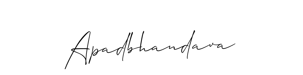 It looks lik you need a new signature style for name Apadbhandava. Design unique handwritten (Allison_Script) signature with our free signature maker in just a few clicks. Apadbhandava signature style 2 images and pictures png