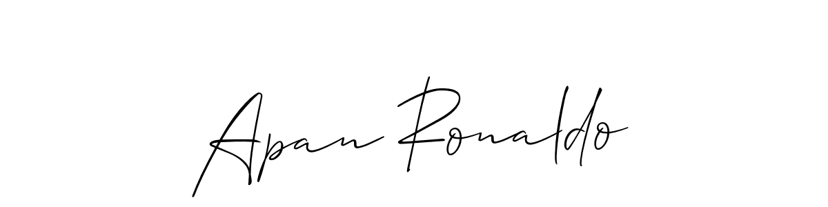 Use a signature maker to create a handwritten signature online. With this signature software, you can design (Allison_Script) your own signature for name Apan Ronaldo. Apan Ronaldo signature style 2 images and pictures png