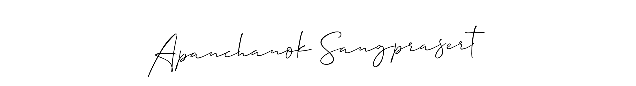 Make a beautiful signature design for name Apanchanok Sangprasert. With this signature (Allison_Script) style, you can create a handwritten signature for free. Apanchanok Sangprasert signature style 2 images and pictures png