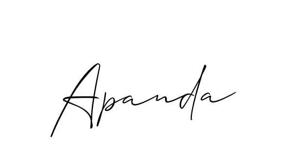 How to Draw Apanda signature style? Allison_Script is a latest design signature styles for name Apanda. Apanda signature style 2 images and pictures png