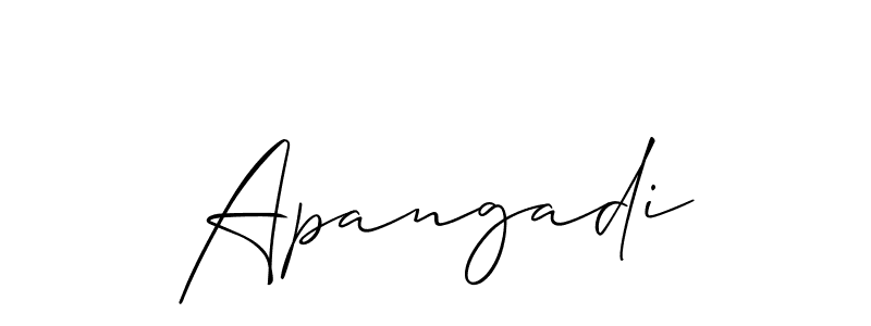 Allison_Script is a professional signature style that is perfect for those who want to add a touch of class to their signature. It is also a great choice for those who want to make their signature more unique. Get Apangadi name to fancy signature for free. Apangadi signature style 2 images and pictures png