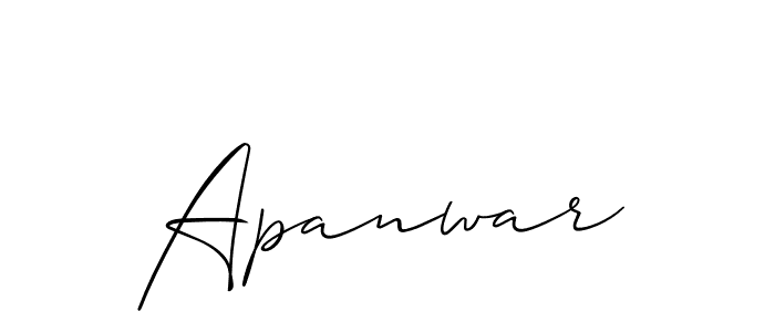 Create a beautiful signature design for name Apanwar. With this signature (Allison_Script) fonts, you can make a handwritten signature for free. Apanwar signature style 2 images and pictures png