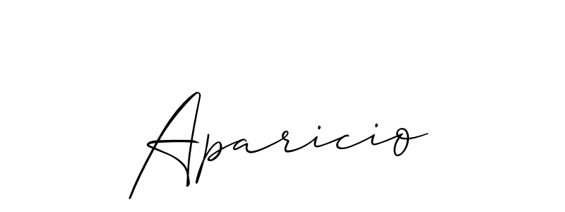 Use a signature maker to create a handwritten signature online. With this signature software, you can design (Allison_Script) your own signature for name Aparicio. Aparicio signature style 2 images and pictures png