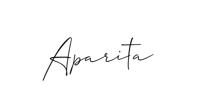 Make a beautiful signature design for name Aparita. With this signature (Allison_Script) style, you can create a handwritten signature for free. Aparita signature style 2 images and pictures png