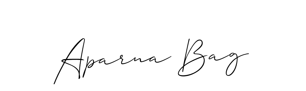 Make a beautiful signature design for name Aparna Bag. With this signature (Allison_Script) style, you can create a handwritten signature for free. Aparna Bag signature style 2 images and pictures png