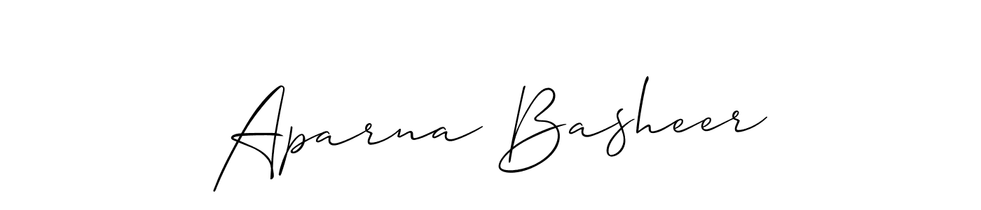 It looks lik you need a new signature style for name Aparna Basheer. Design unique handwritten (Allison_Script) signature with our free signature maker in just a few clicks. Aparna Basheer signature style 2 images and pictures png