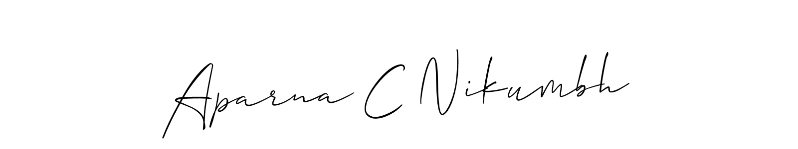 Also You can easily find your signature by using the search form. We will create Aparna C Nikumbh name handwritten signature images for you free of cost using Allison_Script sign style. Aparna C Nikumbh signature style 2 images and pictures png