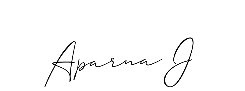 How to make Aparna J name signature. Use Allison_Script style for creating short signs online. This is the latest handwritten sign. Aparna J signature style 2 images and pictures png