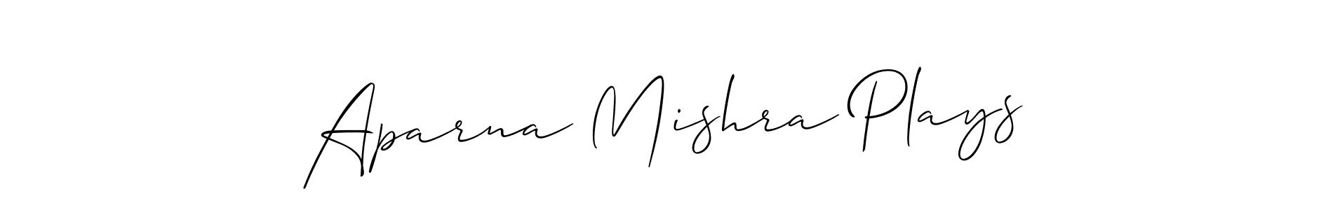 The best way (Allison_Script) to make a short signature is to pick only two or three words in your name. The name Aparna Mishra Plays include a total of six letters. For converting this name. Aparna Mishra Plays signature style 2 images and pictures png