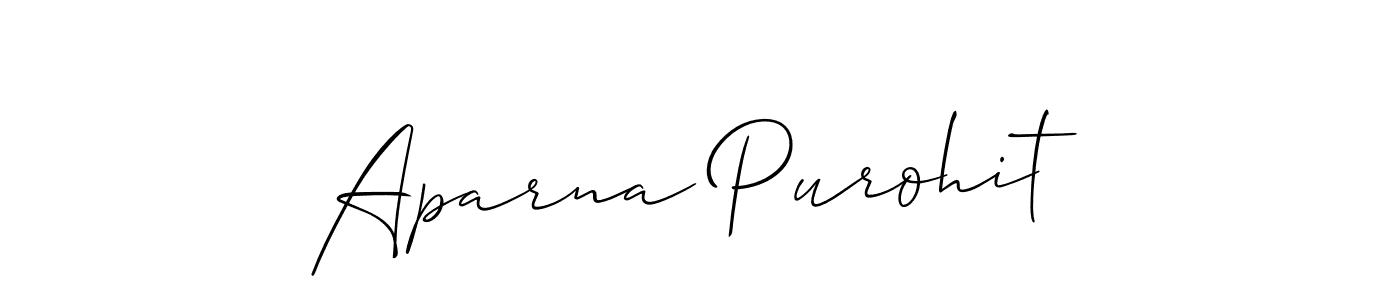 Allison_Script is a professional signature style that is perfect for those who want to add a touch of class to their signature. It is also a great choice for those who want to make their signature more unique. Get Aparna Purohit name to fancy signature for free. Aparna Purohit signature style 2 images and pictures png