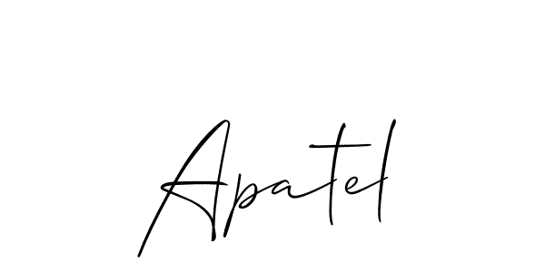 It looks lik you need a new signature style for name Apatel. Design unique handwritten (Allison_Script) signature with our free signature maker in just a few clicks. Apatel signature style 2 images and pictures png