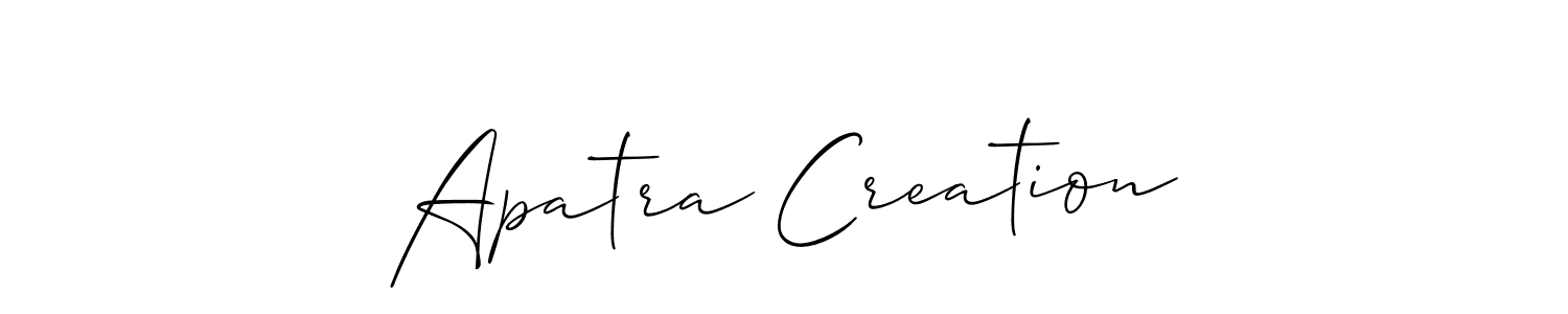 Make a beautiful signature design for name Apatra Creation. With this signature (Allison_Script) style, you can create a handwritten signature for free. Apatra Creation signature style 2 images and pictures png