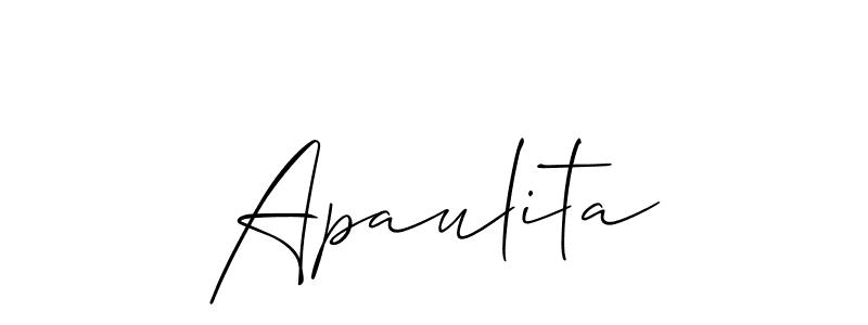 if you are searching for the best signature style for your name Apaulita. so please give up your signature search. here we have designed multiple signature styles  using Allison_Script. Apaulita signature style 2 images and pictures png