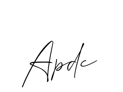 How to make Apdc signature? Allison_Script is a professional autograph style. Create handwritten signature for Apdc name. Apdc signature style 2 images and pictures png