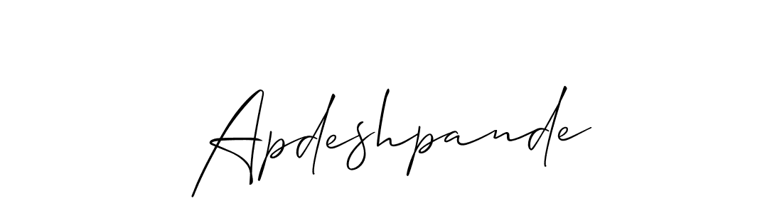 You should practise on your own different ways (Allison_Script) to write your name (Apdeshpande) in signature. don't let someone else do it for you. Apdeshpande signature style 2 images and pictures png