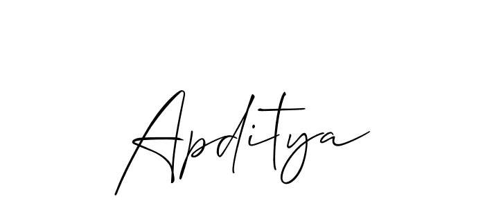 Also we have Apditya name is the best signature style. Create professional handwritten signature collection using Allison_Script autograph style. Apditya signature style 2 images and pictures png