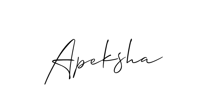 Design your own signature with our free online signature maker. With this signature software, you can create a handwritten (Allison_Script) signature for name Apeksha. Apeksha signature style 2 images and pictures png