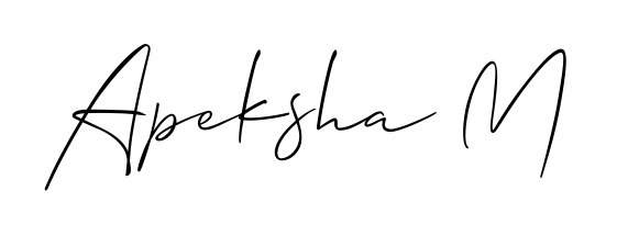 Discover how Apeksha M looks in an executive cursive font (Allison_Script). Perfect for legal documents, invoices, and certificates. Apeksha M signature style 2 images and pictures png