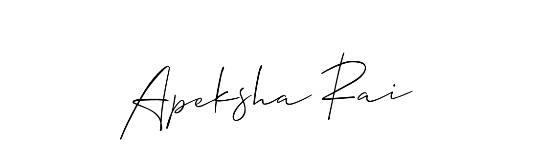 Allison_Script is a professional signature style that is perfect for those who want to add a touch of class to their signature. It is also a great choice for those who want to make their signature more unique. Get Apeksha Rai name to fancy signature for free. Apeksha Rai signature style 2 images and pictures png