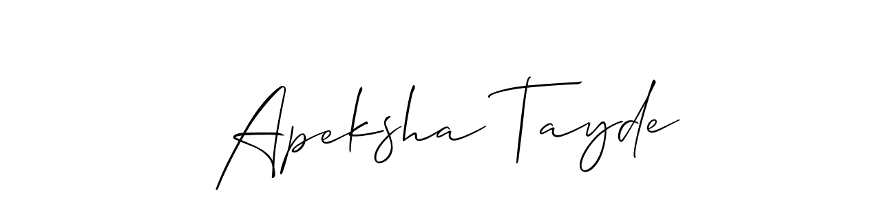 Apeksha Tayde stylish signature style. Best Handwritten Sign (Allison_Script) for my name. Handwritten Signature Collection Ideas for my name Apeksha Tayde. Apeksha Tayde signature style 2 images and pictures png