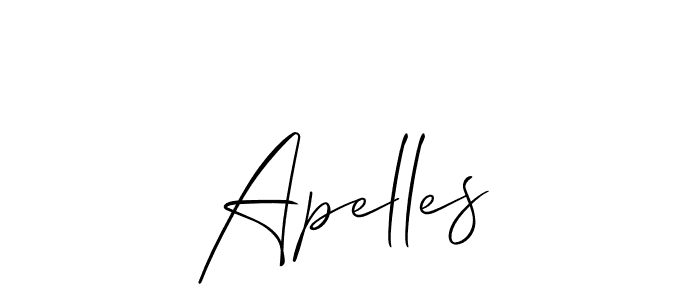 Use a signature maker to create a handwritten signature online. With this signature software, you can design (Allison_Script) your own signature for name Apelles. Apelles signature style 2 images and pictures png