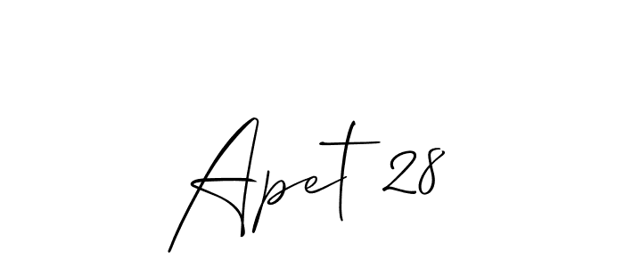 Create a beautiful signature design for name Apet 28. With this signature (Allison_Script) fonts, you can make a handwritten signature for free. Apet 28 signature style 2 images and pictures png