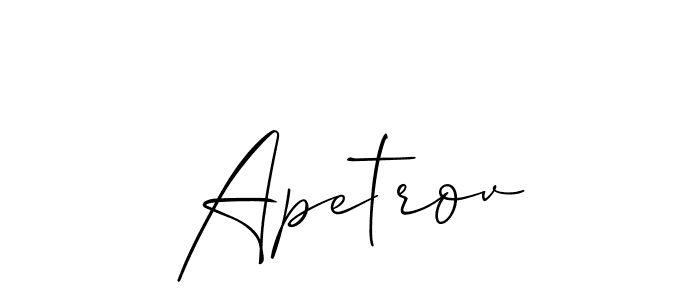 Similarly Allison_Script is the best handwritten signature design. Signature creator online .You can use it as an online autograph creator for name Apetrov. Apetrov signature style 2 images and pictures png