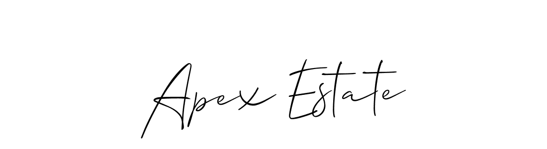 Use a signature maker to create a handwritten signature online. With this signature software, you can design (Allison_Script) your own signature for name Apex Estate. Apex Estate signature style 2 images and pictures png