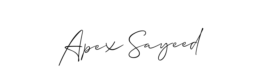 Also we have Apex Sayeed name is the best signature style. Create professional handwritten signature collection using Allison_Script autograph style. Apex Sayeed signature style 2 images and pictures png