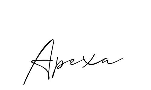 Also You can easily find your signature by using the search form. We will create Apexa name handwritten signature images for you free of cost using Allison_Script sign style. Apexa signature style 2 images and pictures png