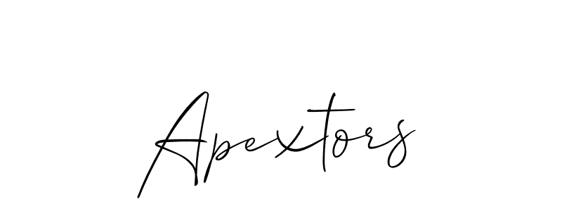 You should practise on your own different ways (Allison_Script) to write your name (Apextors) in signature. don't let someone else do it for you. Apextors signature style 2 images and pictures png