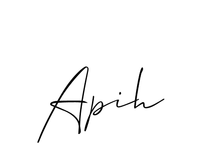 You should practise on your own different ways (Allison_Script) to write your name (Apih) in signature. don't let someone else do it for you. Apih signature style 2 images and pictures png