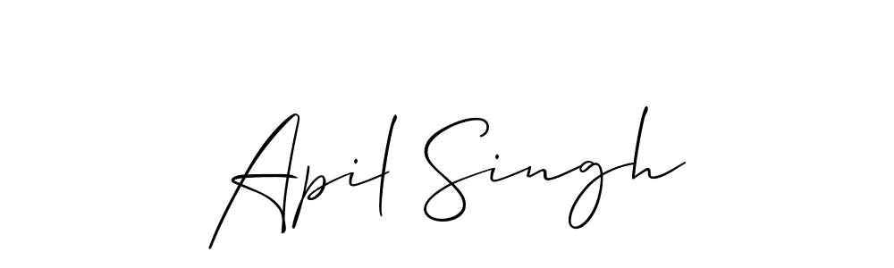This is the best signature style for the Apil Singh name. Also you like these signature font (Allison_Script). Mix name signature. Apil Singh signature style 2 images and pictures png