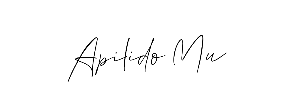The best way (Allison_Script) to make a short signature is to pick only two or three words in your name. The name Apilido Mu include a total of six letters. For converting this name. Apilido Mu signature style 2 images and pictures png