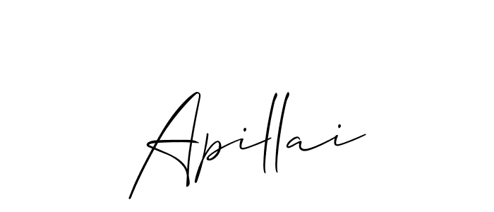 Design your own signature with our free online signature maker. With this signature software, you can create a handwritten (Allison_Script) signature for name Apillai. Apillai signature style 2 images and pictures png