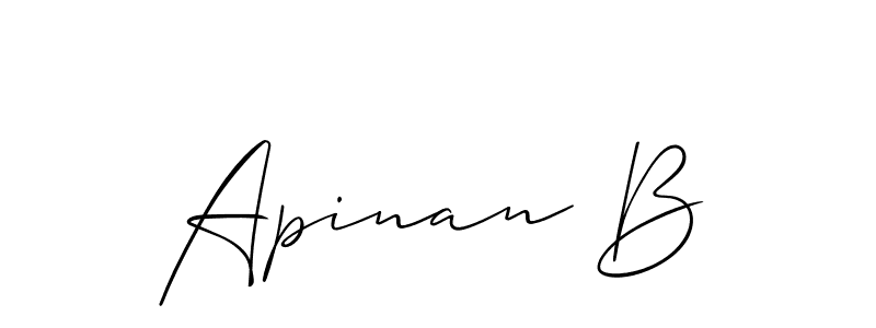 Similarly Allison_Script is the best handwritten signature design. Signature creator online .You can use it as an online autograph creator for name Apinan B. Apinan B signature style 2 images and pictures png